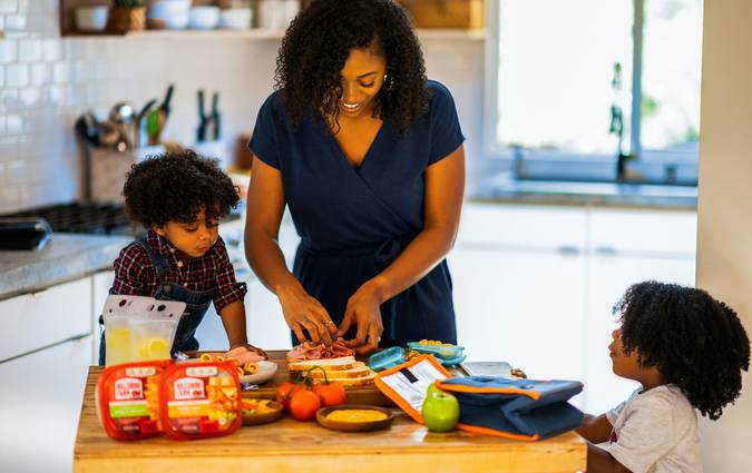 Canadian family using coupons and apps to save money on groceries