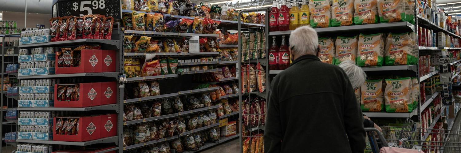 Illustration of a Canadian shopper comparing two Walmart promo codes before online checkout